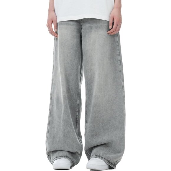 Y2K Baggy Jeans Unisex Wide Leg Vintage Denim Streetwear Casual - Picture 1 of 6
